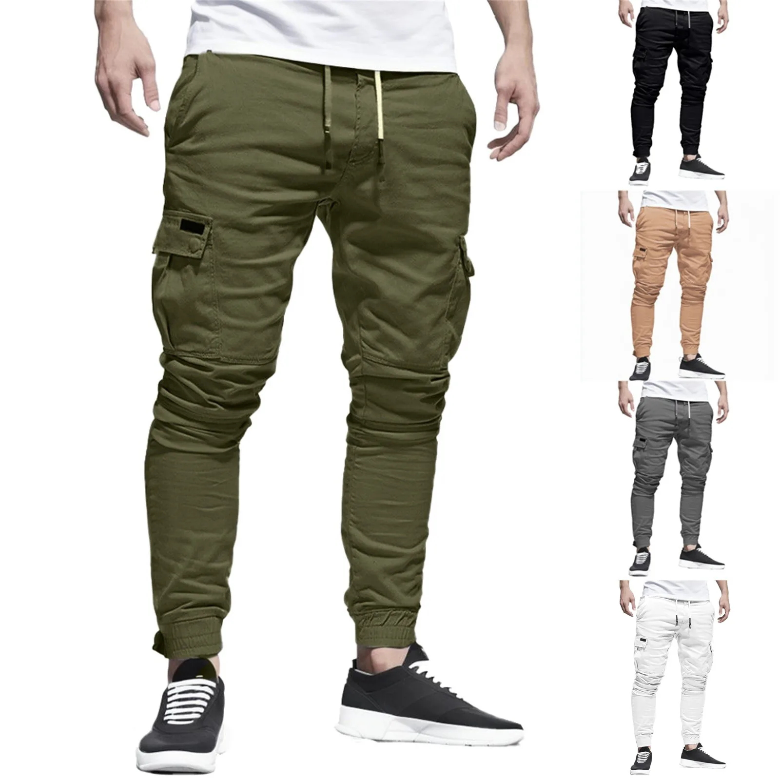 

Sweatpants Pant Casual Color Fashion Sport Loose Drawstring Men's Bandage Men's pants Pantalones Casual Trousers