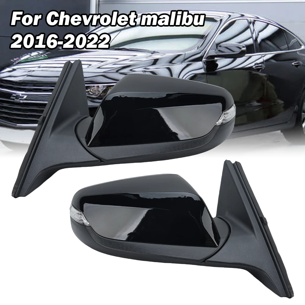 13 Wires Rearview Mirror Assembly For Chevrolet Malibu 2016-2022 Auto Folding Bright Black Blue Lens Side Mirror Car Accessories