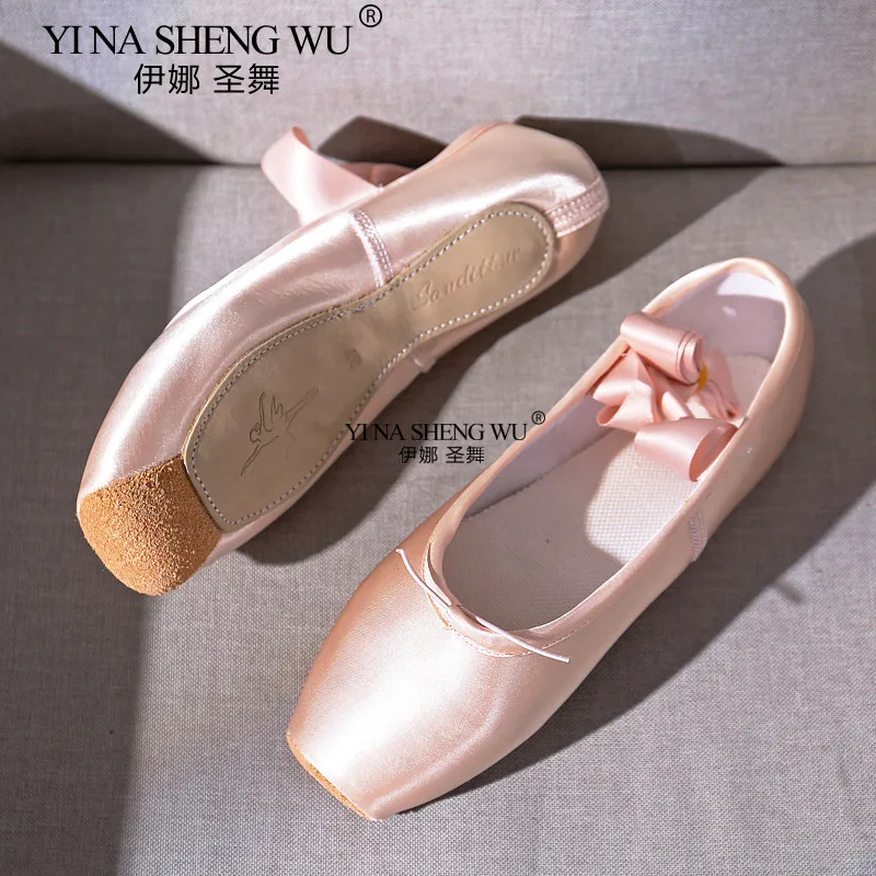 Zapatillas de ballet para mujer, zapatillas de ballet puntiagudas para niños y adultos, zapatillas de cinta profesionales, zapatillas deportivas sin imprimir para mujer