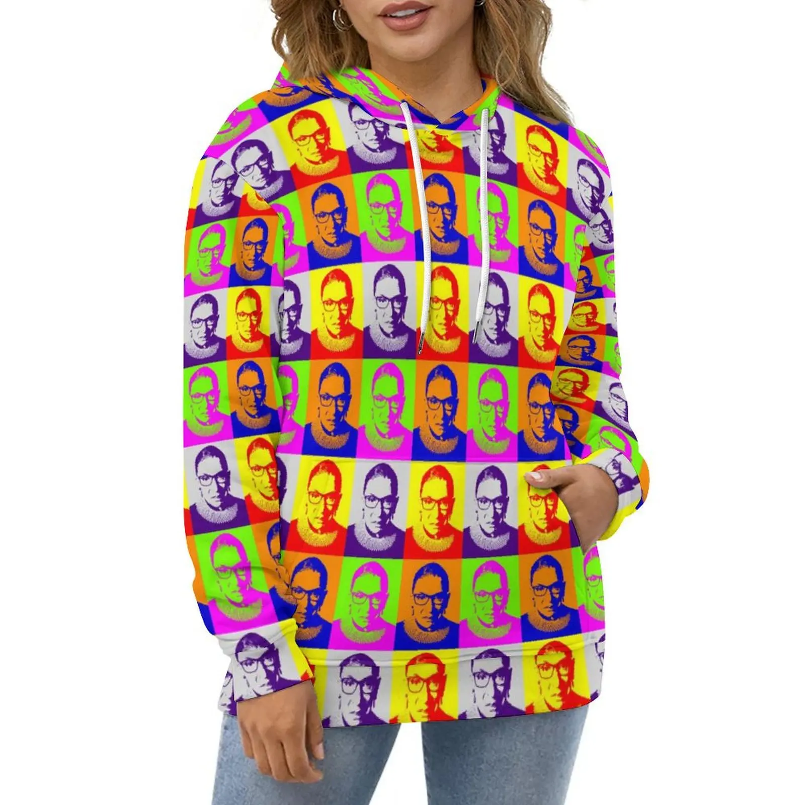 Womens Rights Hoodies Long Sleeve Pop Art Portrait Funny Casual Hoodie Autumn Harajuku Oversized Printed Loose Sweatshirts