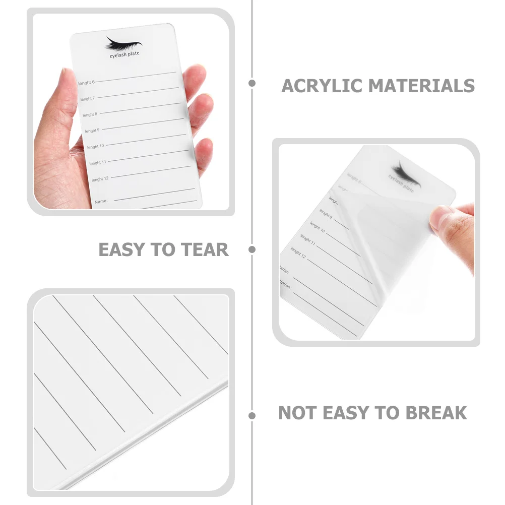

4 Pcs Eyelash Board Tray White Acrylic Display Storage Grafting Tool Portable Lash Extension Supplies Trays Women