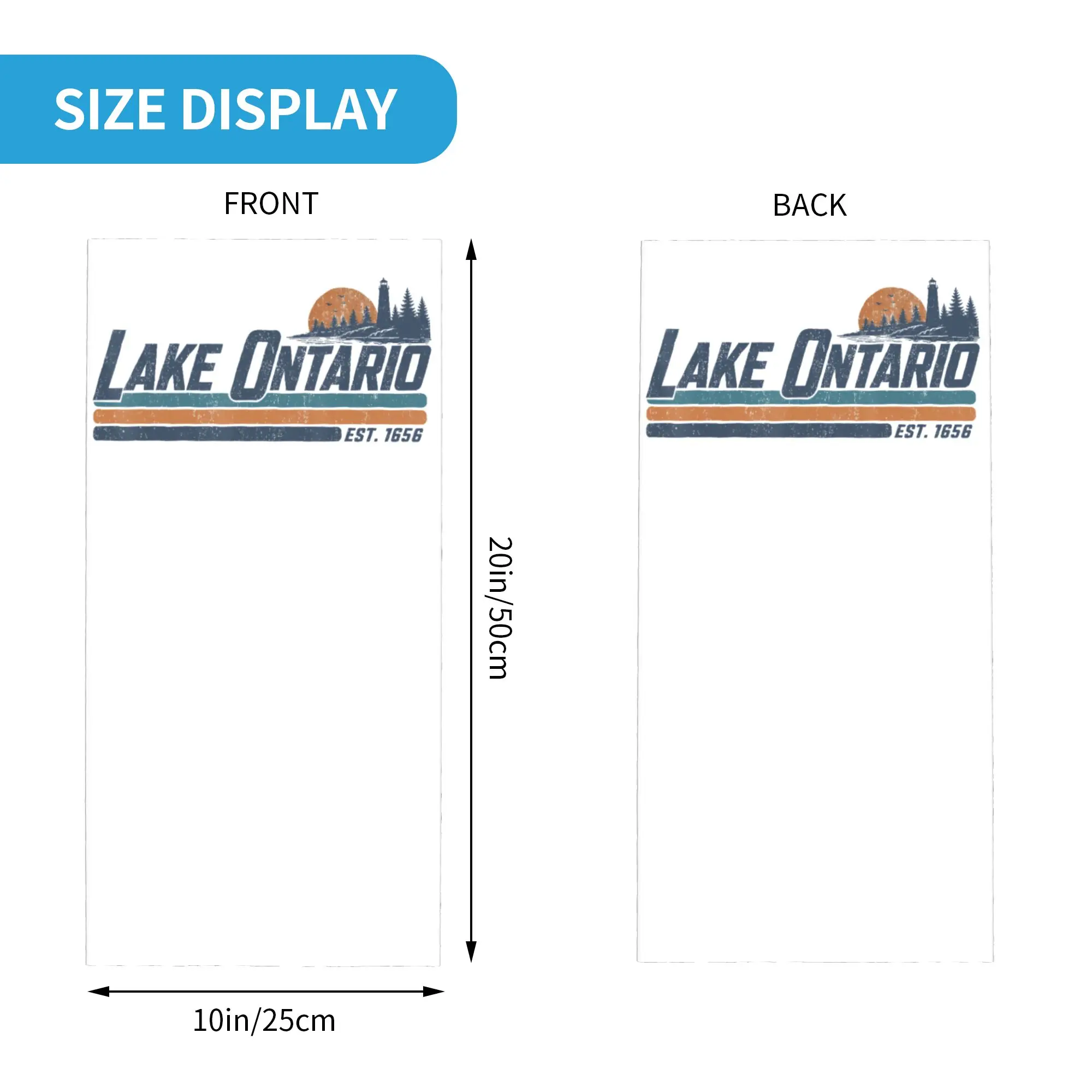Sunset Lake Ontario EST 1656 Bandana Neck Gaiter Printed Great Lakes Balaclavas Mask Scarf Multifunctional Headwear Unisex Adult