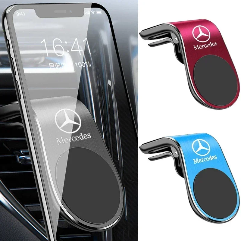 Car Phone Holder Air Vent Clip Metal Magnet Phone Stand for Mercedes Benz W204 W205 W210 W211 W212 W213 C E Class GLA GLK GL GLC