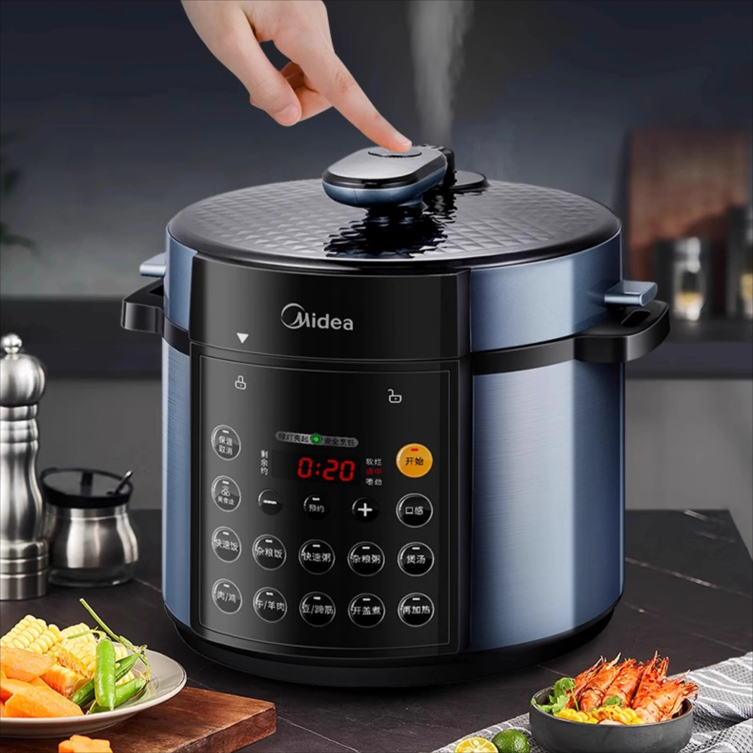 ميديا طنجرة الضغط الكهربائية المنزلية 5 لتر قدرة كبيرة طنجرة الضغط الأوتوماتيكية متعددة الوظائف