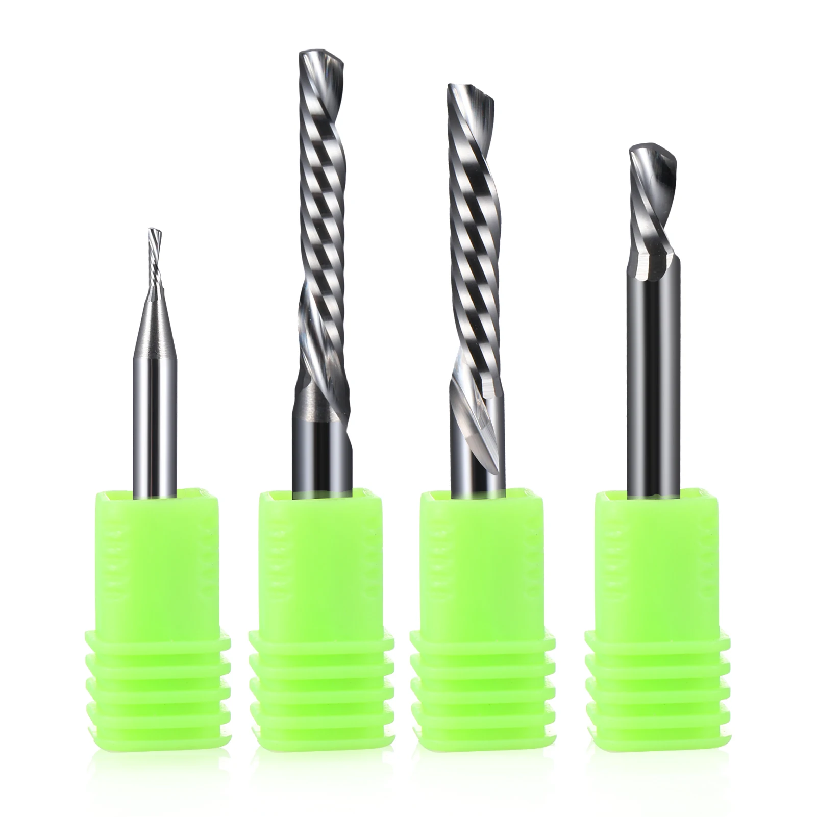 5Pcs 3.175 4 5 6 8 10mm Shank single flute down cut CNC end mill 1F left hand Milling Cutter for plastic pvc acrylic MDF wood