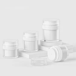 15/30/50ml Airless Empty Pump Jar Refillable Creams Gels Lotions Dispenser 1Pc Travel Leakproof Cosmetic Container Vacuum Bottle