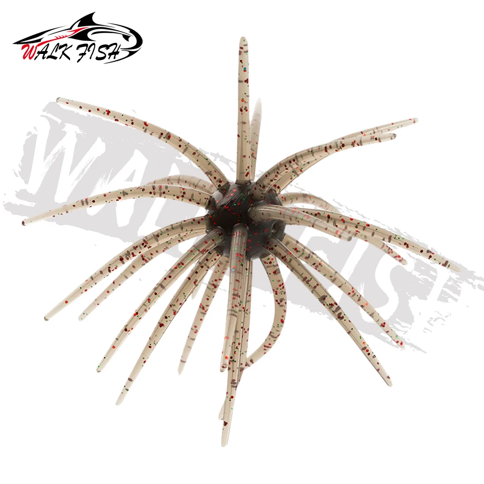 WALK FISH 3 Stück 110mm 9g Seeigel-Angelköder TPE Weichköder Silikonköder für Brassen, Seebarsch, Forelle, Mandarinfisch, Tilapia, Süßwasser – Detail 24