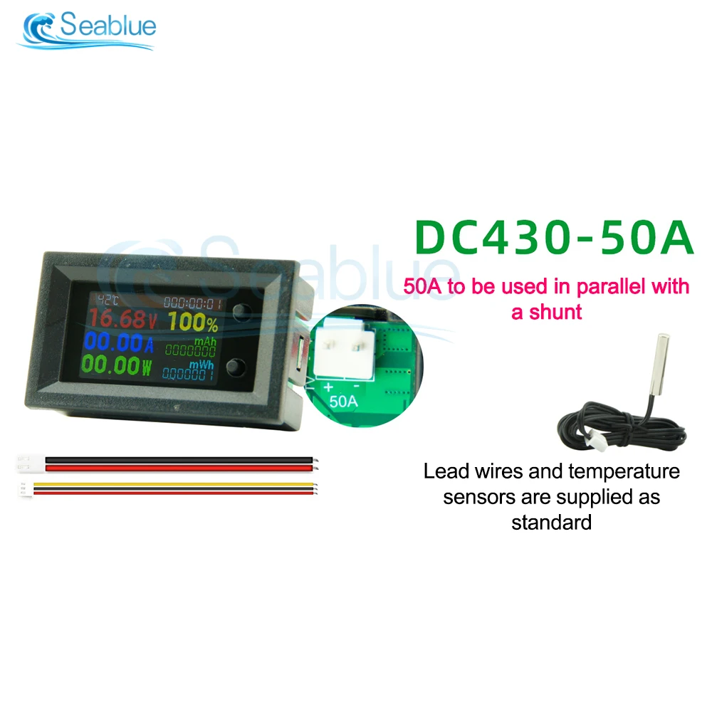 DC4-30V 10/50/100a Voltmeter Ampèremeter 8 In 1 Multifunctionele Tester Spanning Stroom Energie Batterij Elektriciteit Test Meter