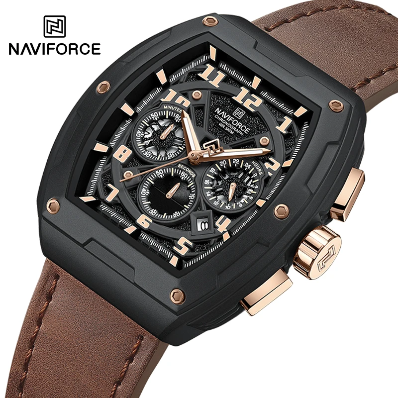 Luxury Brand NAVIFORCE Military Sports Watches for Men 24 Hours and Date Display Window Man\'s Quartz Chronograph Wristwatch 2024