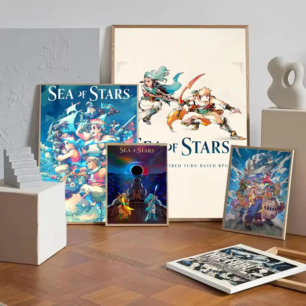 CRPG Game Cool S-Sea of Stars Poster Self-adhesive Painting with prints Home bedroom living room decoration