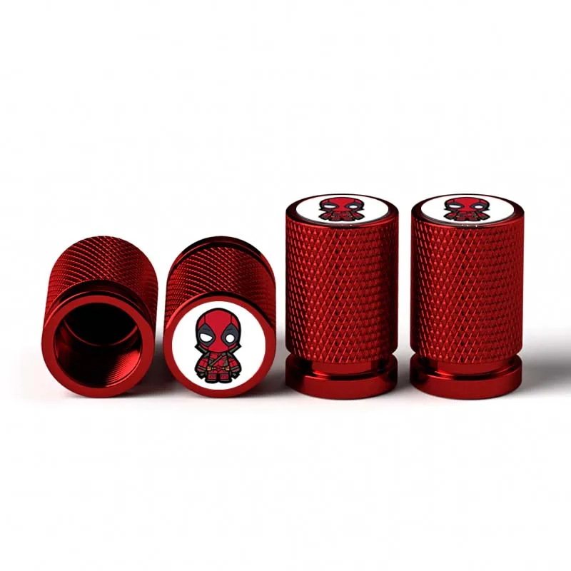 4pcs Marvel Deadpool Alloy Car Wheel Tire Valve Stem Caps Air Covers for KIA Subaru Suzuki Tesla Toyota Hyundai Honda Ford Dodge - view 4