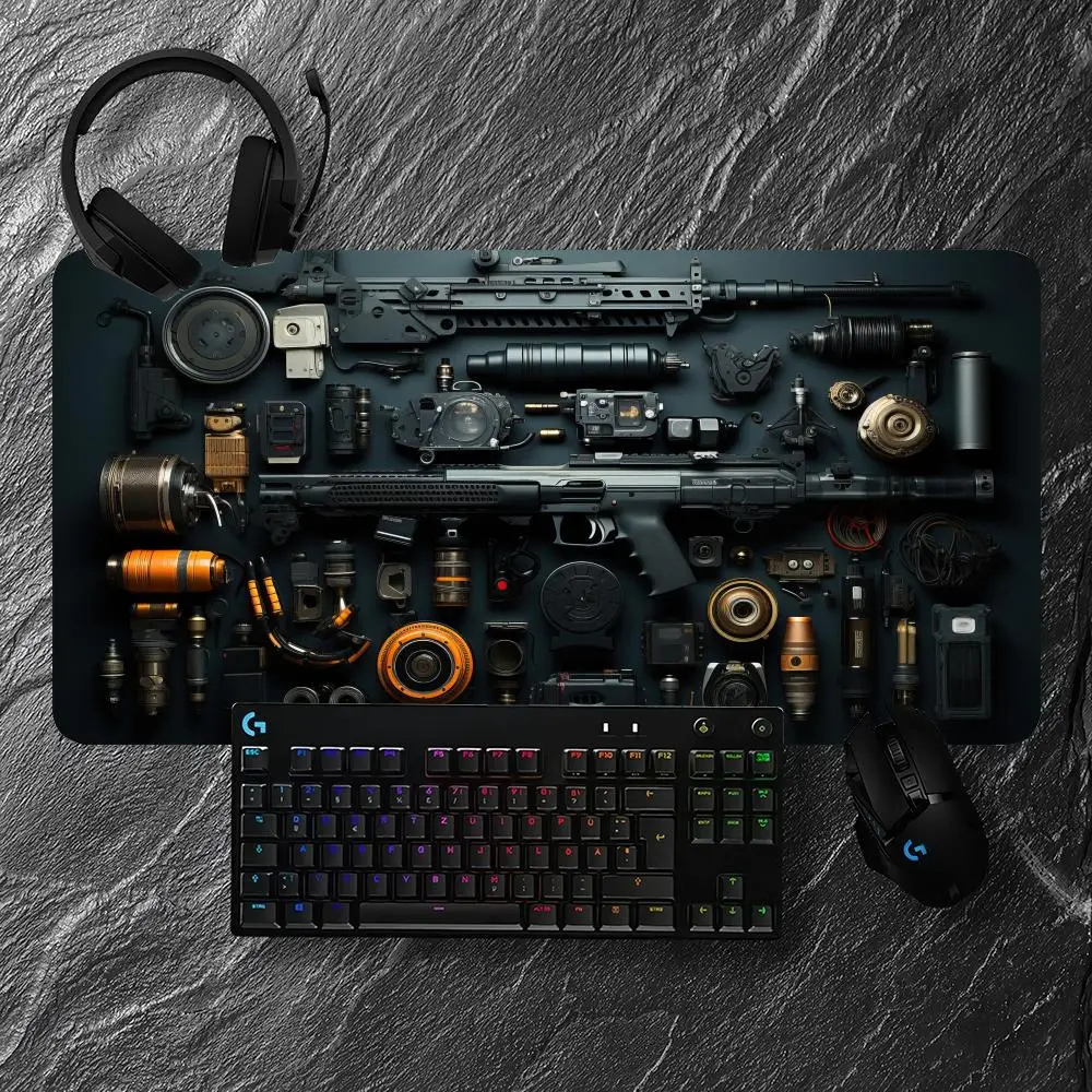 

Gun Parts Assembly Mouse Pad Large Computer Office Game Table Mat XXL Rubber Anti-slip Stitch Edges Keyboard Mats Long Desk Pads