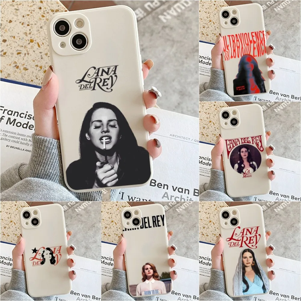 Lana Del Rey Singer Kraft Phone Case For Iphone 11 13 14 Pro Max X Xr Xs Max Se2020 12mini White Cover Case