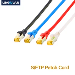 (5 sztuk/paczka) 10G CAT6A SFTP sieci RJ45 Patch Cord ekranowany LSOH Ethernet Cat 6A bezczelny kabel przewodzący 0.25/0.5/1/2/3/5/10M