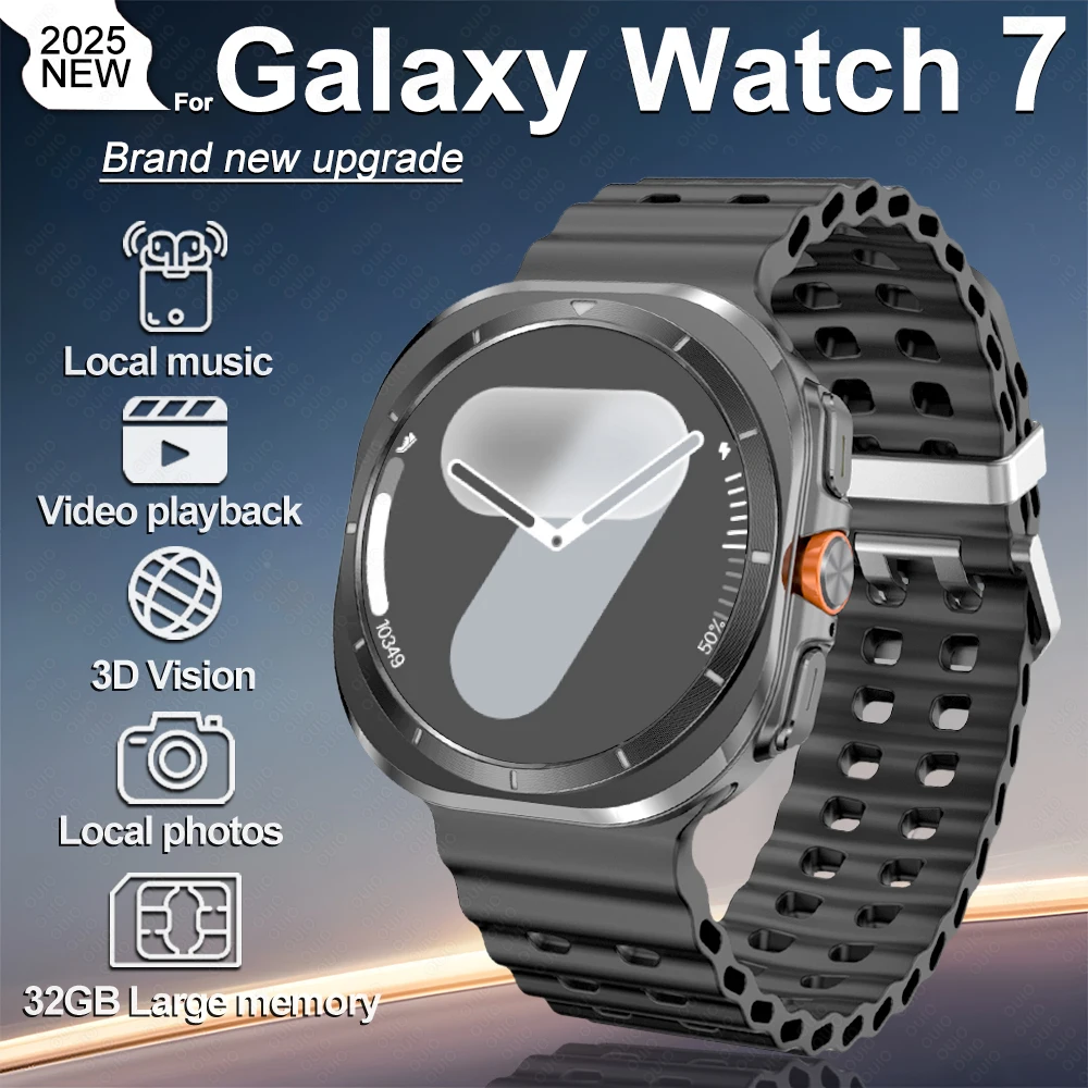 2025 New For Samsung Galaxy Watch 7 Ultra Smart Bracelet Men 32GB Memory GPS Trackr NFC AMOLED Screen Bluetooth call Smartwatchs