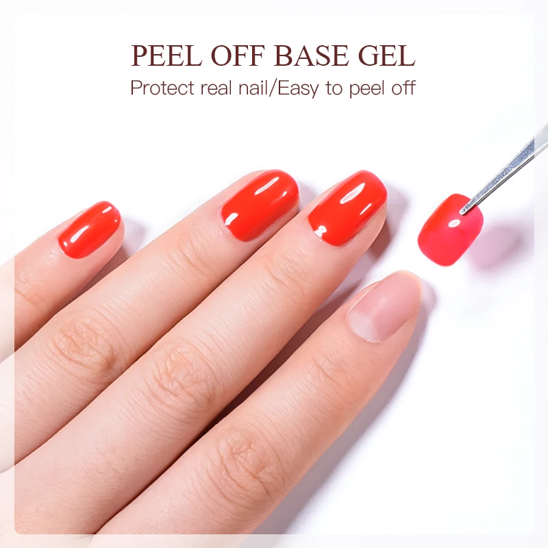 MEET ACROSS 7ml Peel Off Gel Base Gel pas besoin de dissolvant eau tremper Nail Art UV apprêt Gel vernis à ongles couche de finition vernis laque