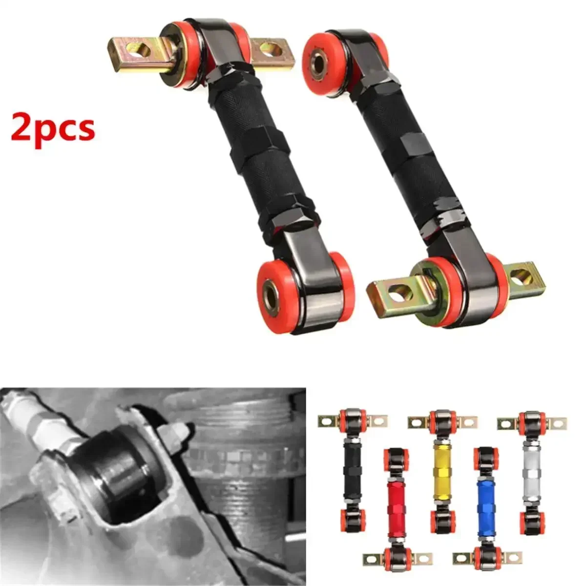 2PCS Adjustable Car Racing Rear & Suspension Rear Camber Control Arms Kit Angle Camber Arm For Acura For Honda ForCivic Body Kit