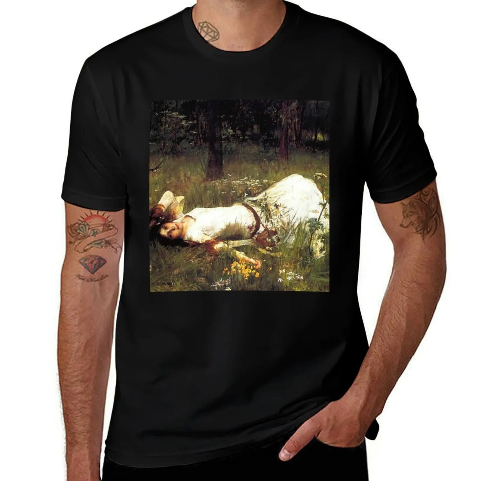 John William Waterhouse - Ophelia 1889 T-Shirt Breathable Basic Cotton T-Shirt