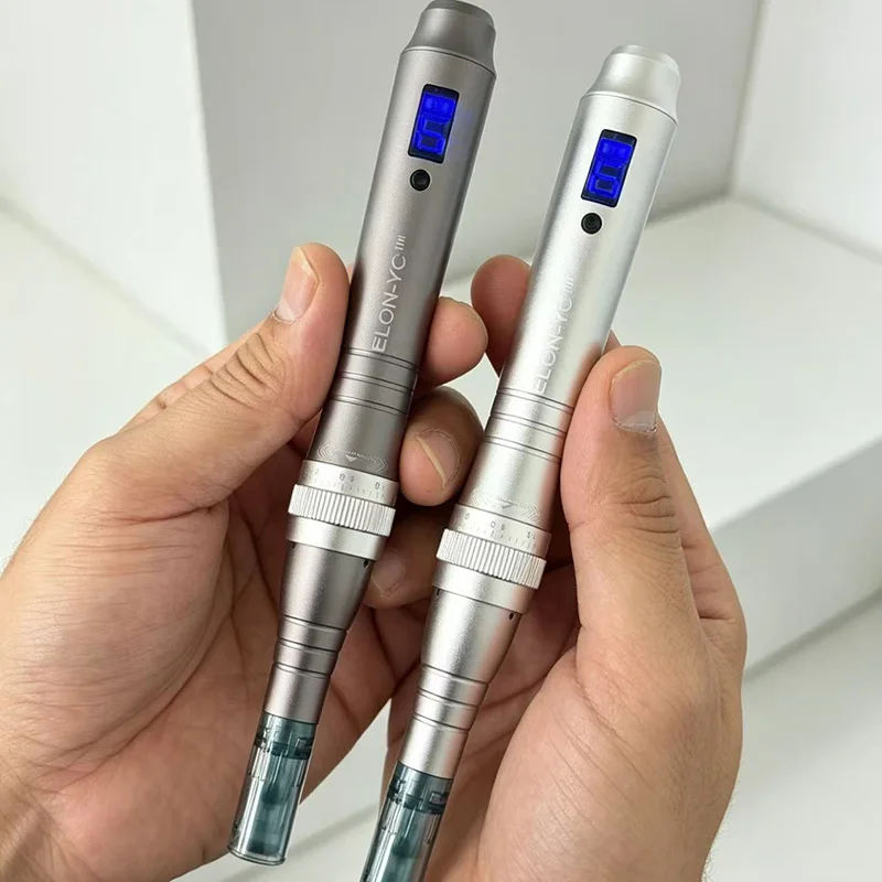 ELON-YC Dr Dermapen M8X With 5pcs Nano 0.25mm Replacement Cartridges, With Battery Level Display, Included Dr M8