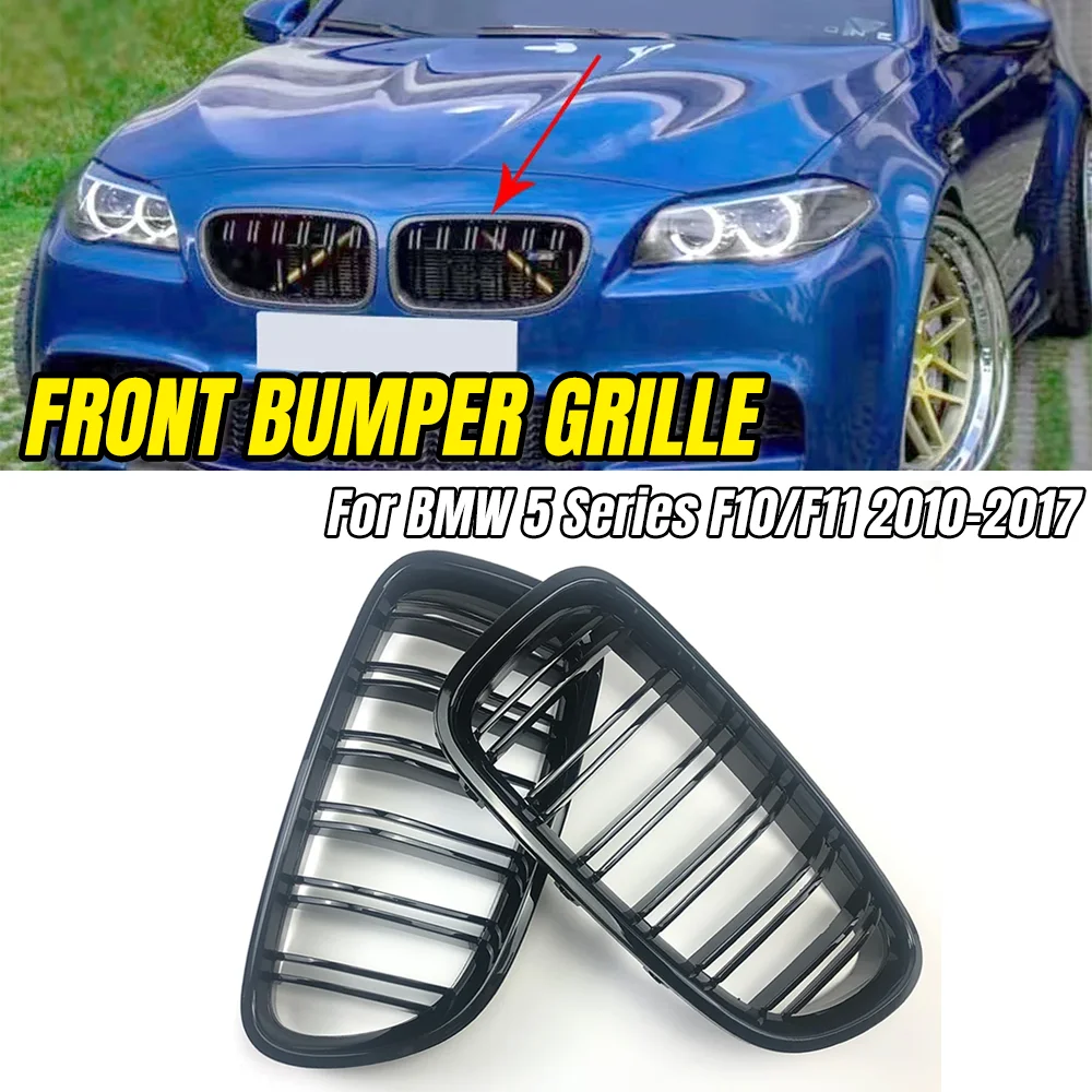 

Sport Front Kidney Grille for BMW 5 Series F10 F11 F18 2010-2017, Racing Grill Replacement for 520d 530d 535i 540i Facelift