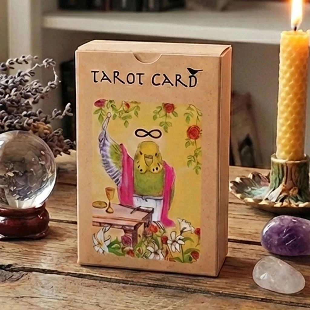 

Колода Таро «Причудливые птицы» 10x6,5 см, 80 карт Таро с рисунками попугаев, уникальный подарок для любителей птиц, бумага 350 г/м² с двойным тиснением