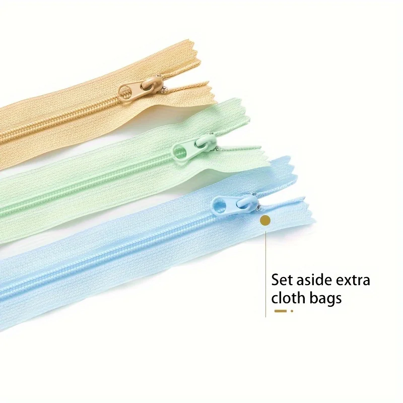 5 pcs mixed color 3 #nylon zipper, 7.87 inch closed DIY handmade zipper, suitable for bags, clothing and sewing projects