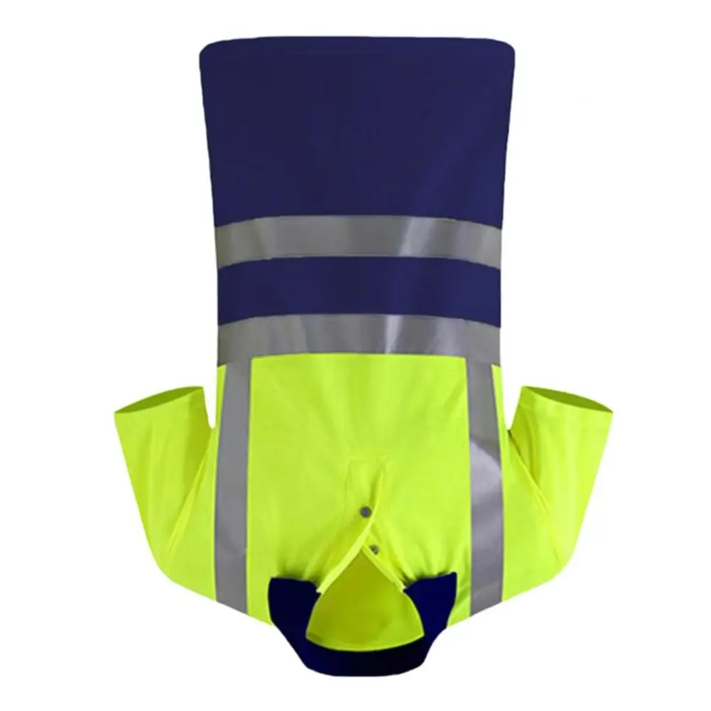 

High Visibility 2025 T-Shirt Button Lapel Tee Shirt ReflectTape Night Safety Workwear Security Top for Workers Engineers