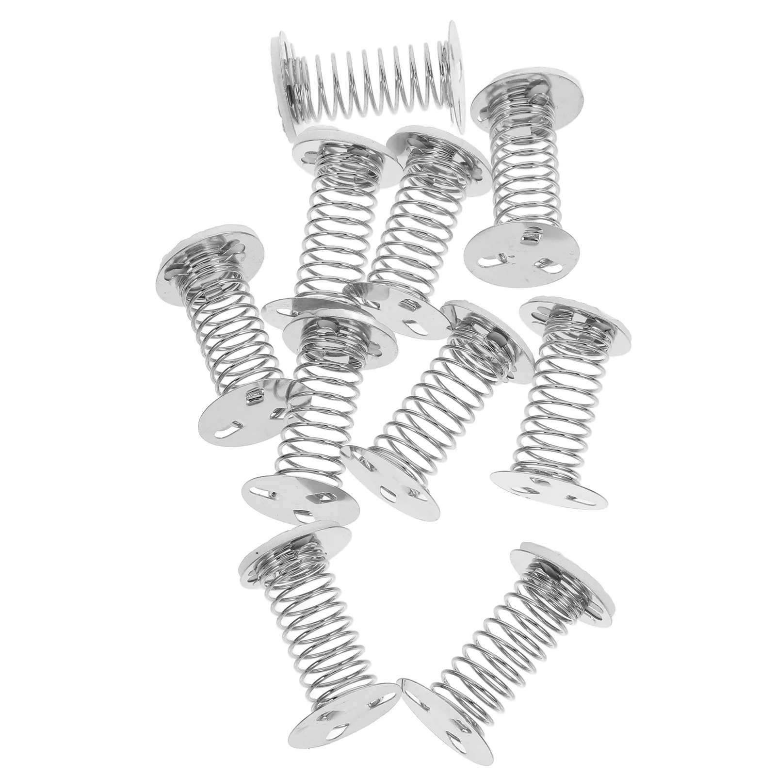 10pcs Spiral Spring Head Spring Base Self Adhesive Plaything Spring Base for DIY Shaking Head Head Silver