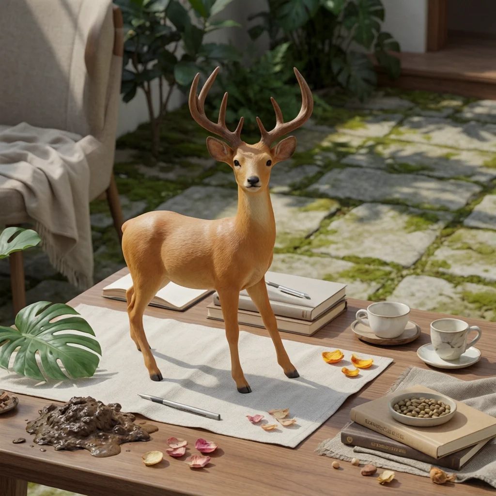 Garden Deer Statue Weatherproof Deer Statue Weather-Resistant Textured for Gardeners, Lawn, Yard