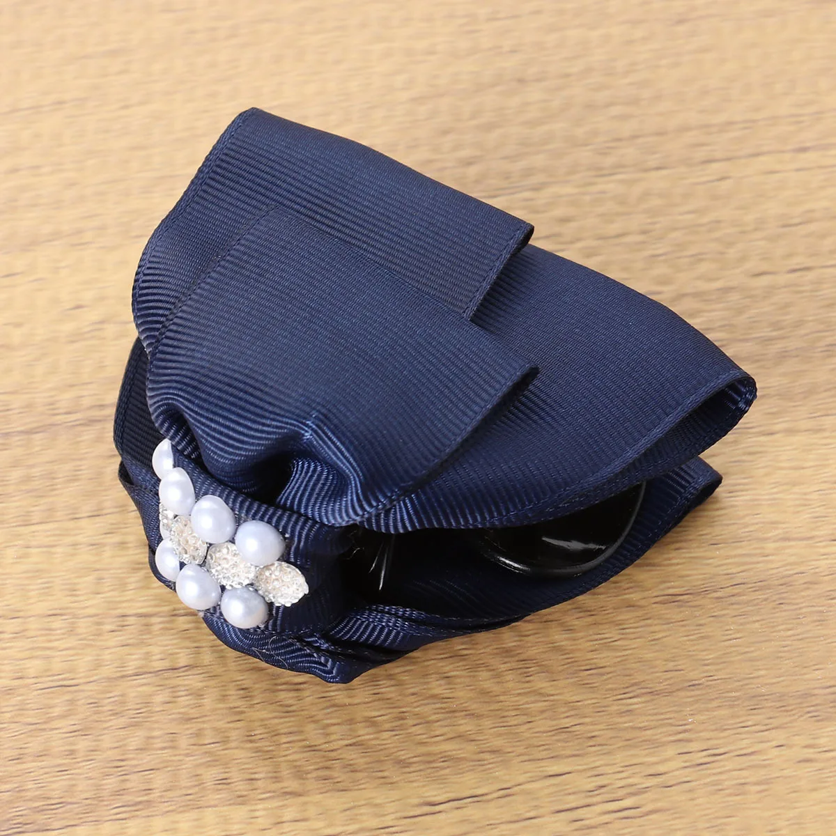 

Bowknot Jaw Clip Double Bow Pearl Rhinestone Middle Size Hair Claw Clip Elegant Accessories for Women Special Occasion Daily Use