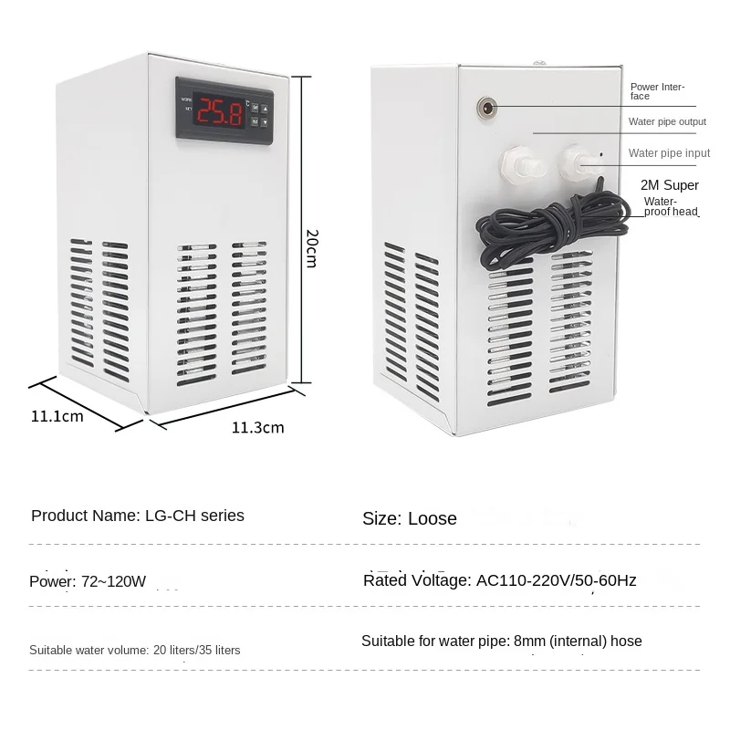 Imagem -02 - Aquário Refrigerador e Aquecedor Sistema Chiller de Água do Aquário Temperatura Constante Acessórios de Refrigeração Sustentável 20l 35l