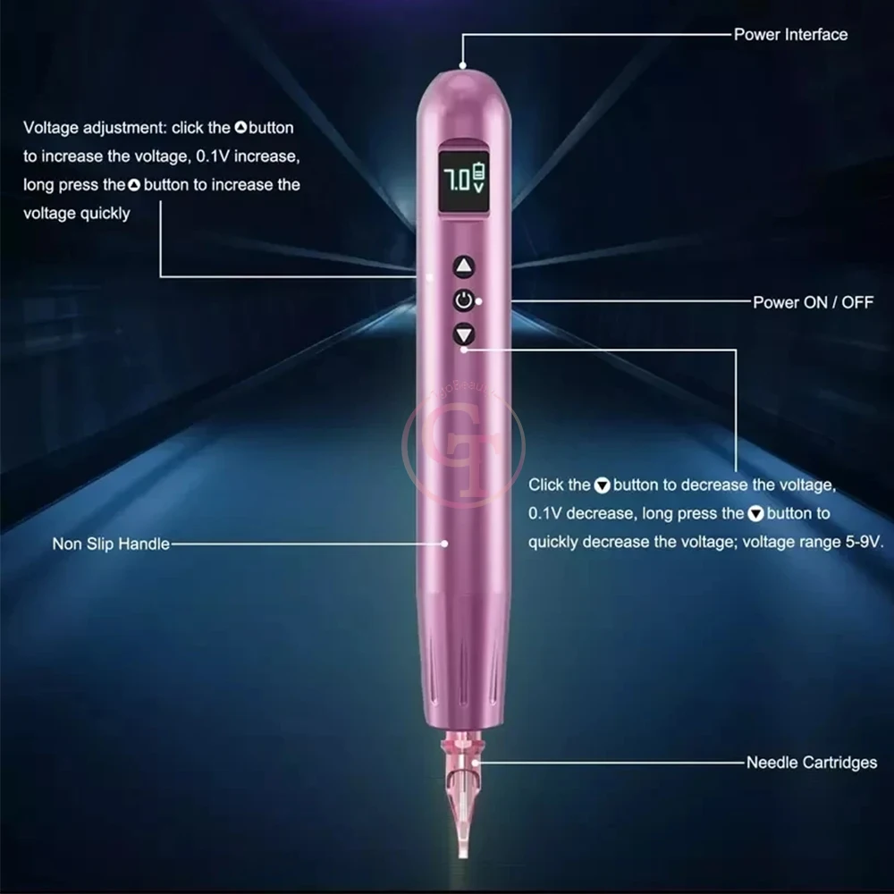High quality 800mAh wireless eyebrow tattoo lip microchip machine powerful semi-permanent