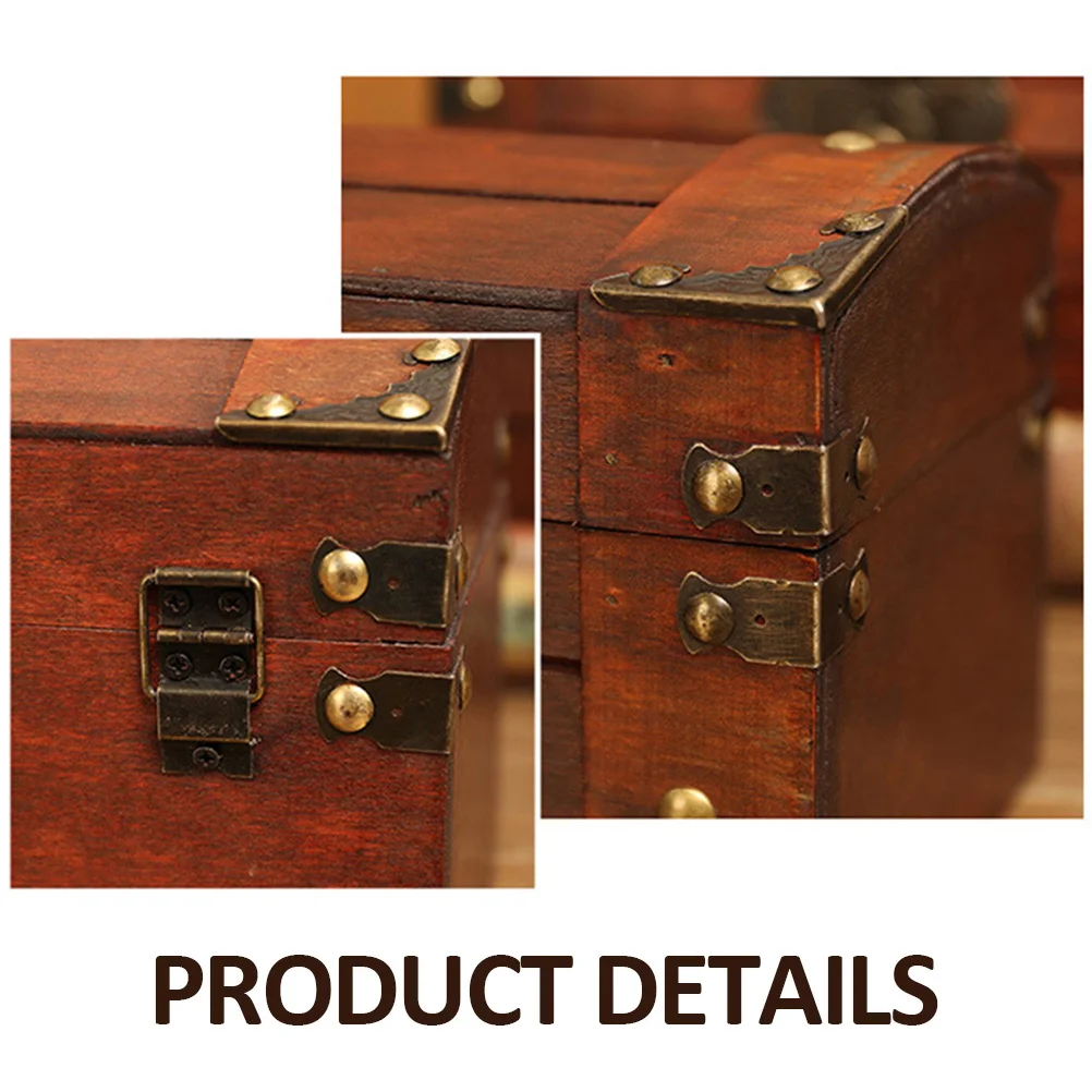 

1pc Wooden Vintage Box Retro Jewelry Organizer Photo Prop Gift For Decorative Case Wood Wooden Box Storage