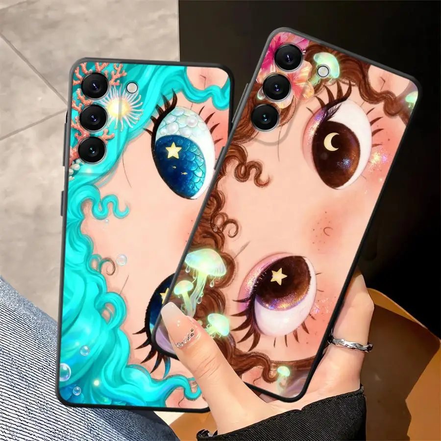 Soft Phone Cover Case for Samsung Galaxy A41 A36 A26 A72 A35 A25 A71 A24 A55 A22 A52 A32 A23 A53 A51 A73 Cute Girl