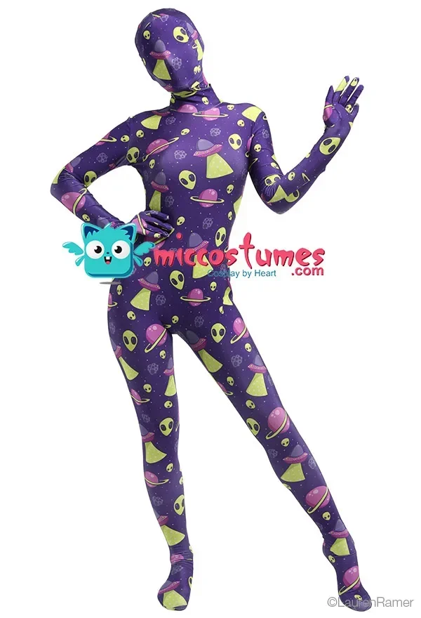 

Women Full Bodysuit Costume Printed Skin Suit Adults Catsuit Cosplay Costume Outfits