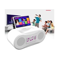 Professional WiFi Karaoke Machine Touch Screen KTV Partybox System Portable Speaker with 2 Wireless Microphones for Family Party