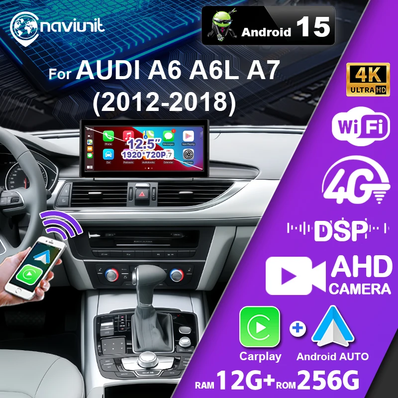 Brezžični CarPlay avtoradio za Audi A6/A7 s GPS