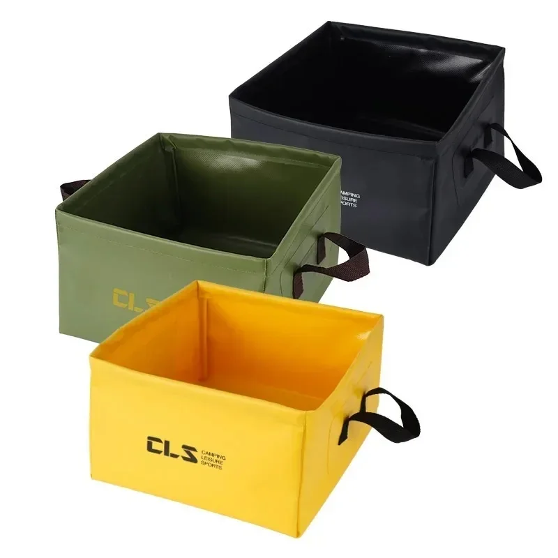 13L Foldable Square Bucket Outdoor Travel Camping Portable Basin Picnic Car Wash Foot Bath Bucket