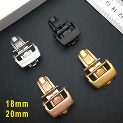 18mm 20mm High-quality Button Silver Steel Buckle for Watchband Watch Band Strap Buckle for Apple Watch Folding Clasp Bracelet