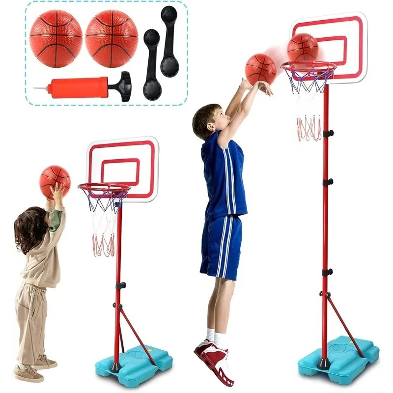 Outdoor Ideal Gift For Christmas And Birthday Adjustable Height Kids Basketball Hoop Portable Stable Stand New Arrival view 4
