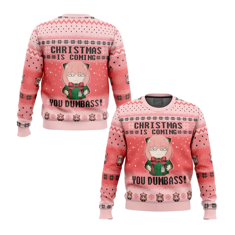 سترة Spy X Family Ugly لعيد الميلاد بسيطة وعصرية ومسامية وممتصة للرطوبة مناسبة لحفلات عيد الميلاد #3