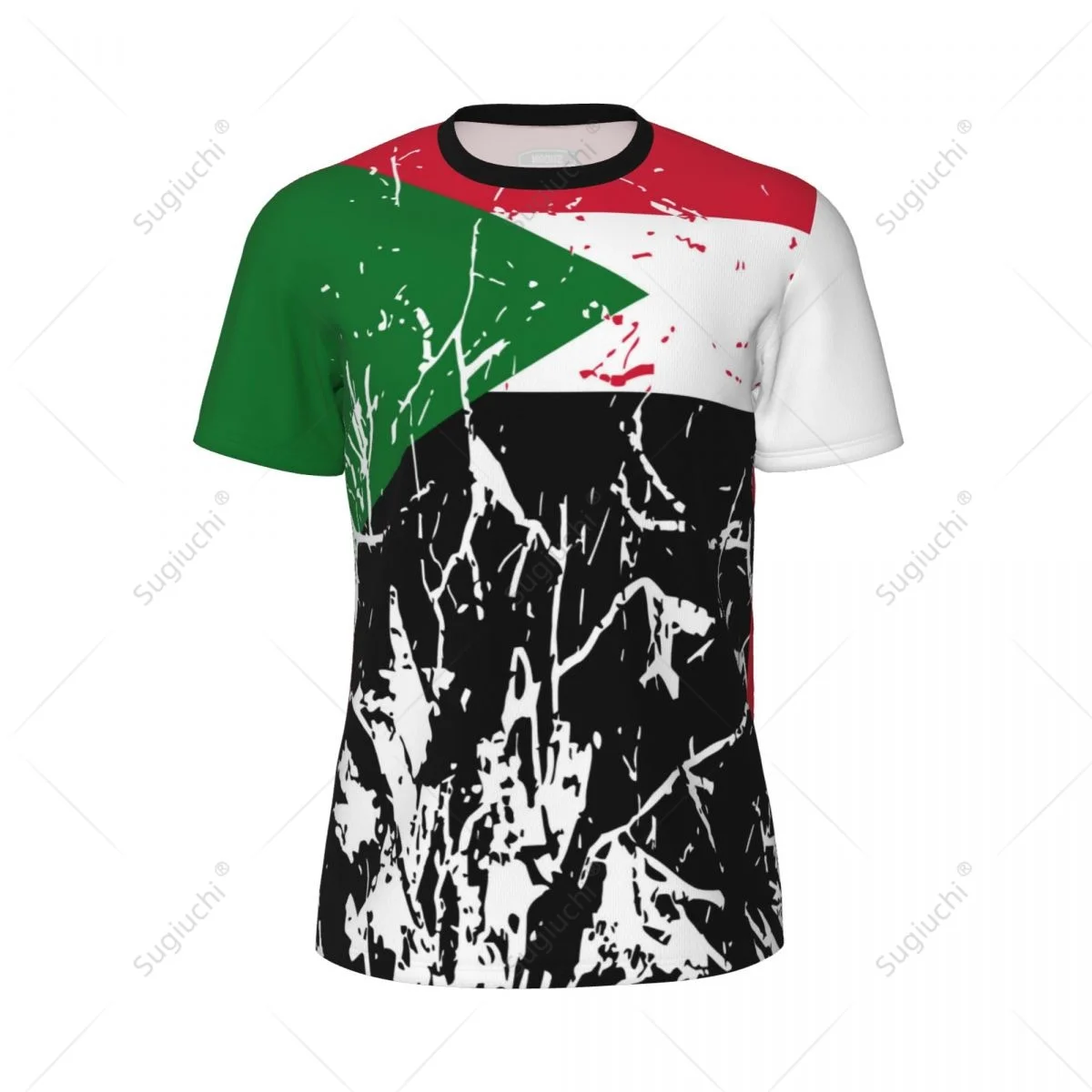 Exclusive design Sudan Flag Grain 3D Printed Men For Running Bike Soccer Tennis Fitness Sports tshirt Mesh Fans Short T-shirt