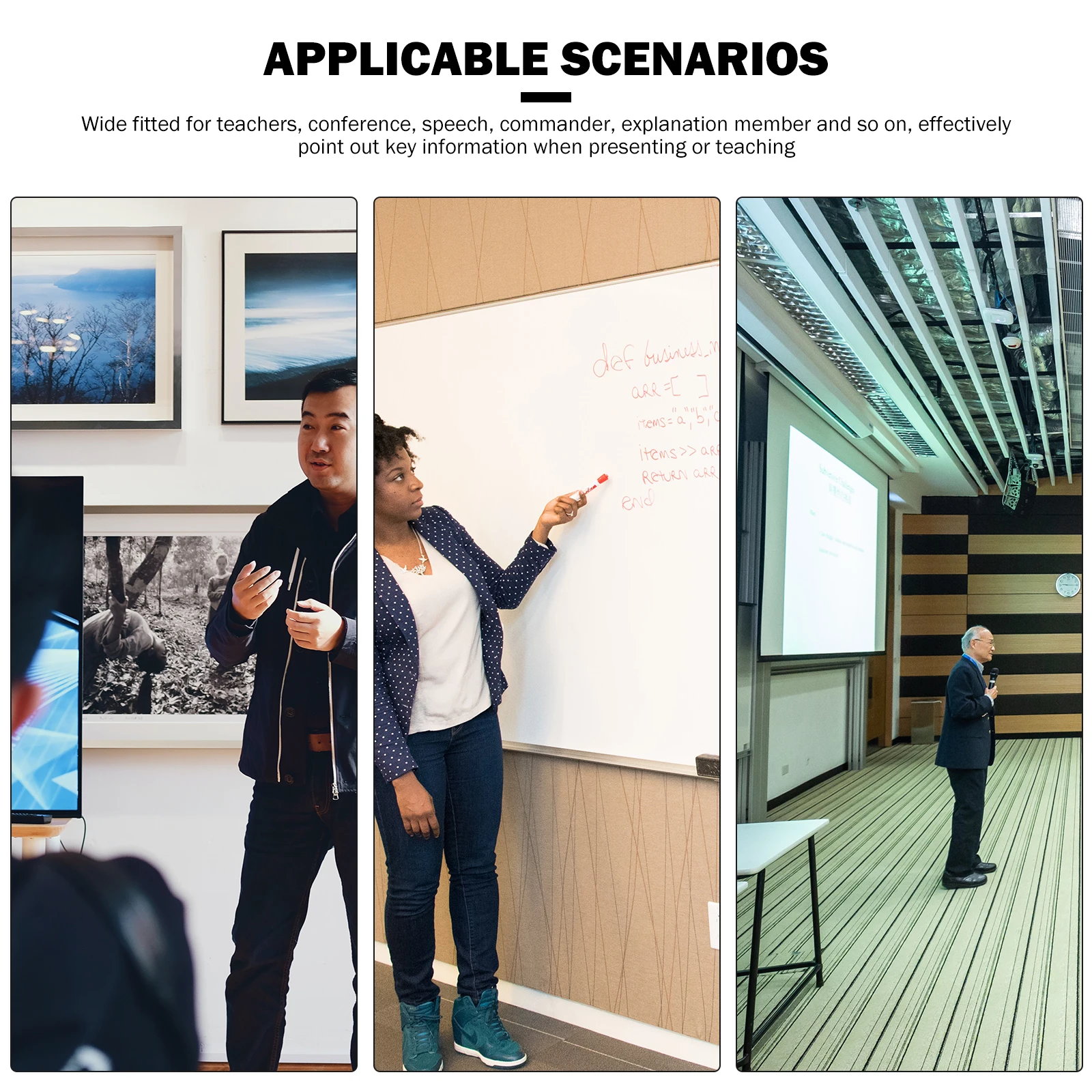 

3 in Whiteboard Pointer Pen Teaching Teachers Stainless Steel Telescopic Retractable Presenter Classroom Hand Extendable