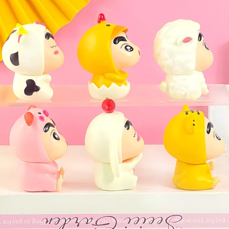 Crayon Shin-chan Fairy Chinese Zodiac Series Two Anime Figurine Car Decoration Model Toy for Friends or Children Gifts