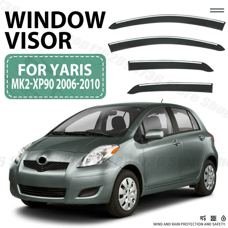 Window Visors For Toyota Yaris Hatchback MK2-XP90 2006-2010 Side Window Rain Guard Wind Deflector Vent Visor for Car Windows