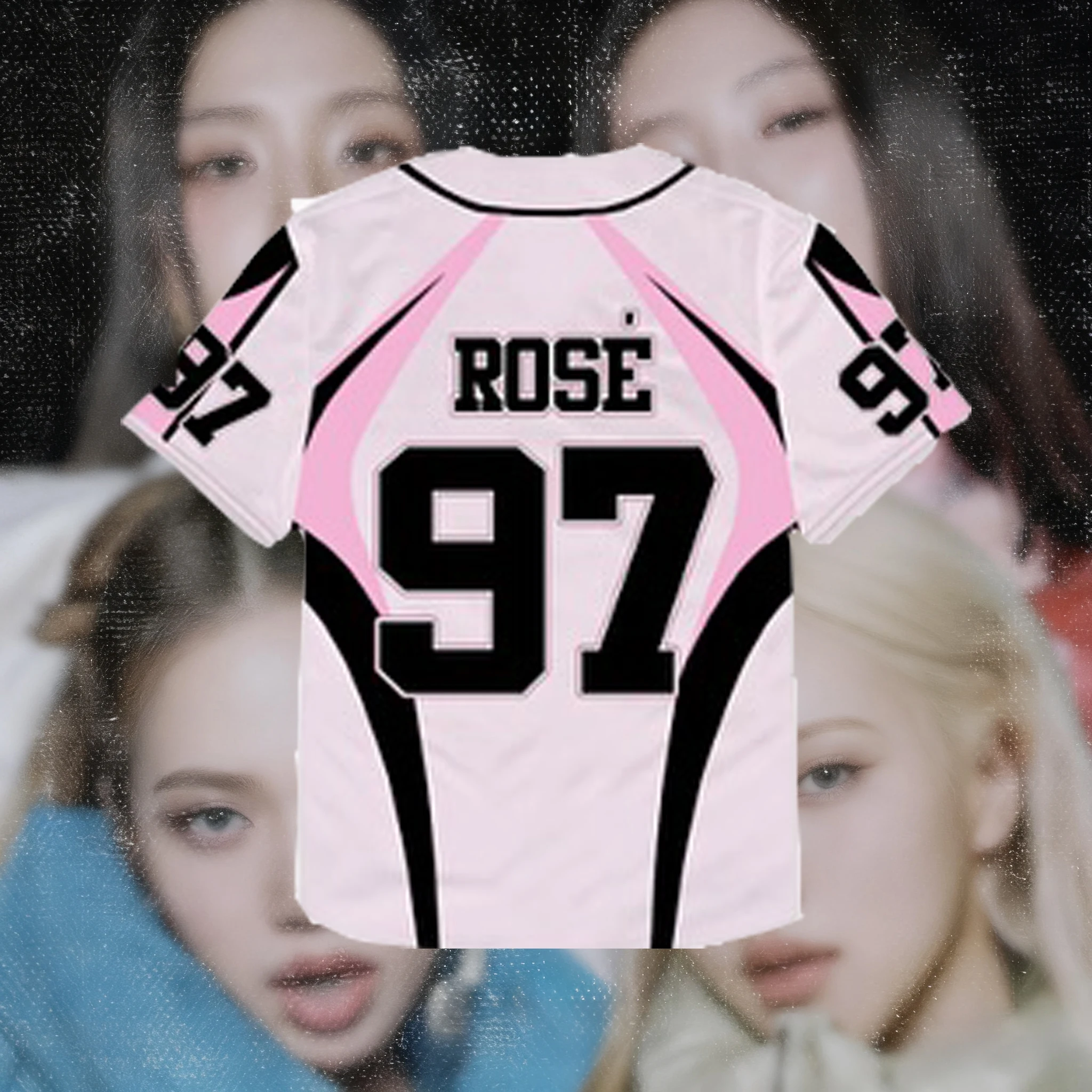 2026 New Y2K Korean Girl Group Concert T-Shirt RosÉ Letter Print Oversized Short Sleeved Fashion Casual Women's Sports Jersey