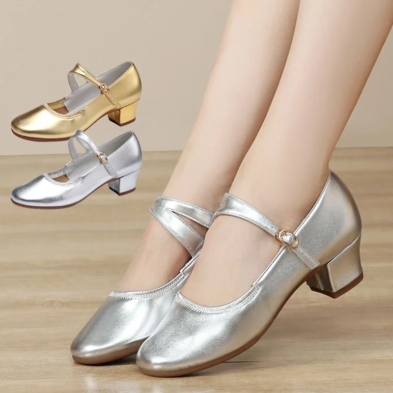 

New arrival Brand Modern Dance Shoes Women Girls Dancing Shoes High Heeled Ballroom Latin Dance Shoes For Women square heels