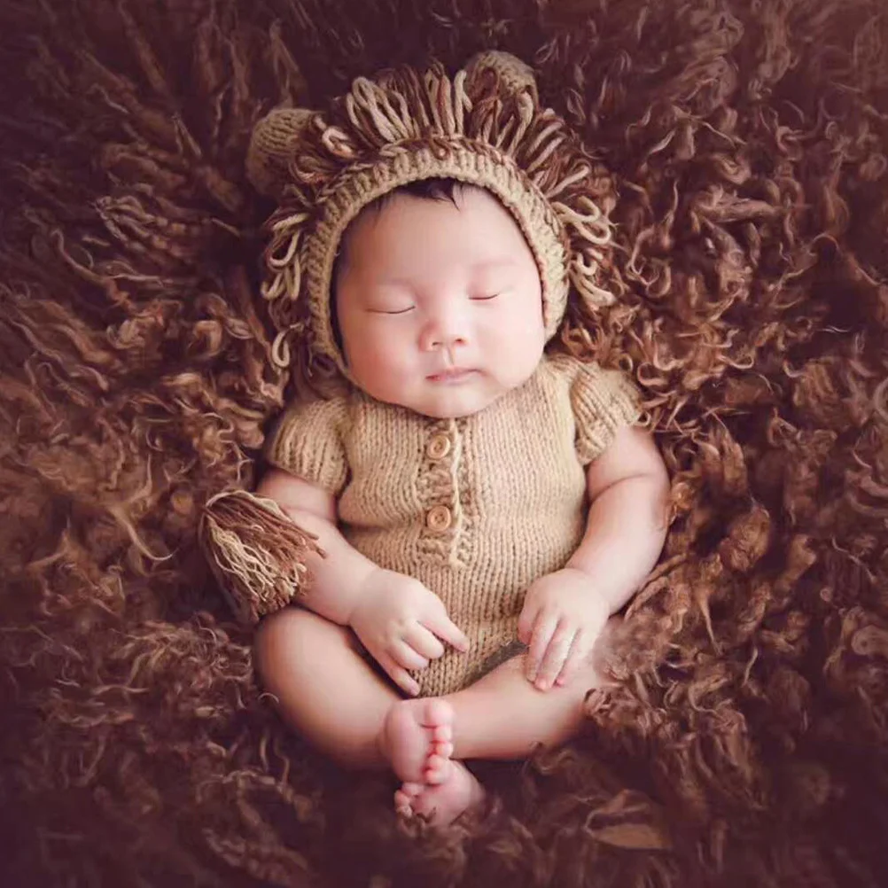 

Newborn Baby Photography Props Lion Design Knitted Costume Suits Creative Baby Outfits Photo Taking Newborn Photography Costume