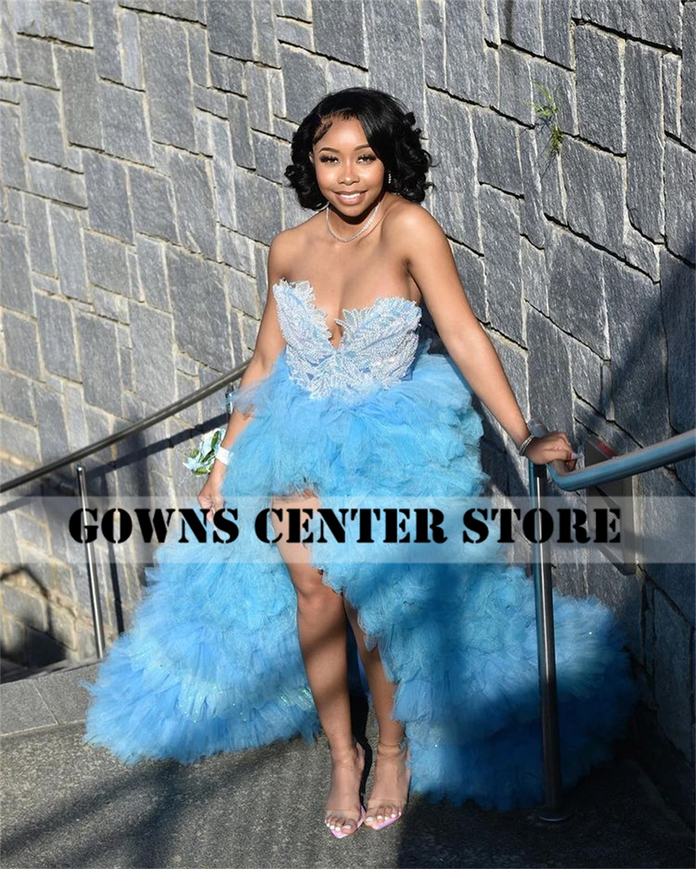 Light Sky Blue Prom Dresses 2024 For Black Girls Tulle Pleat Formal Occasion Gowns Sweetheart Wedding Party Dress Customized