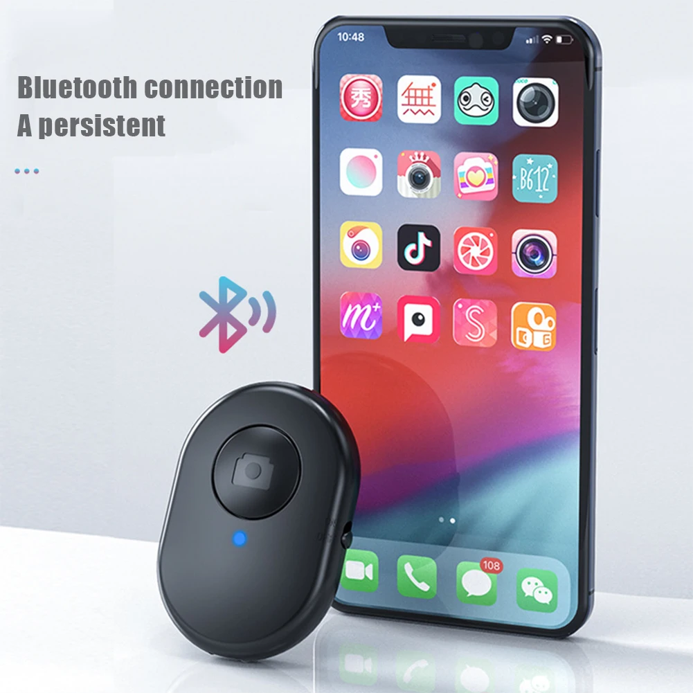 Bluetooth Wireless Remote Control Rechargeable Selfie Stick Shutter Release Photo Button for Smartphone Universal Photographer